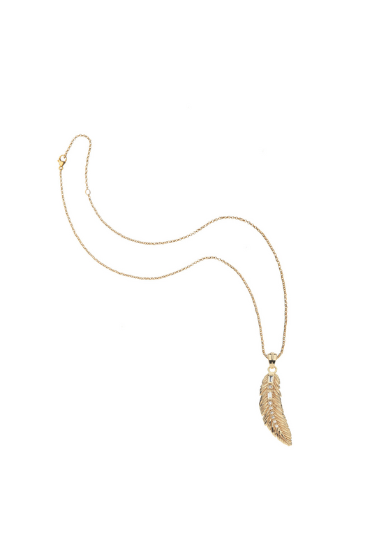 LUCKY Feather Pendant with Chain