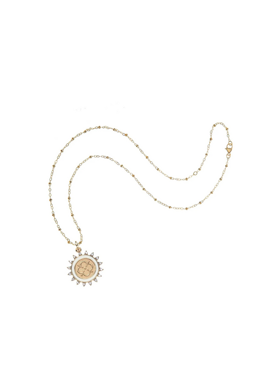 LOVE Petite Embellished Coin Necklace
