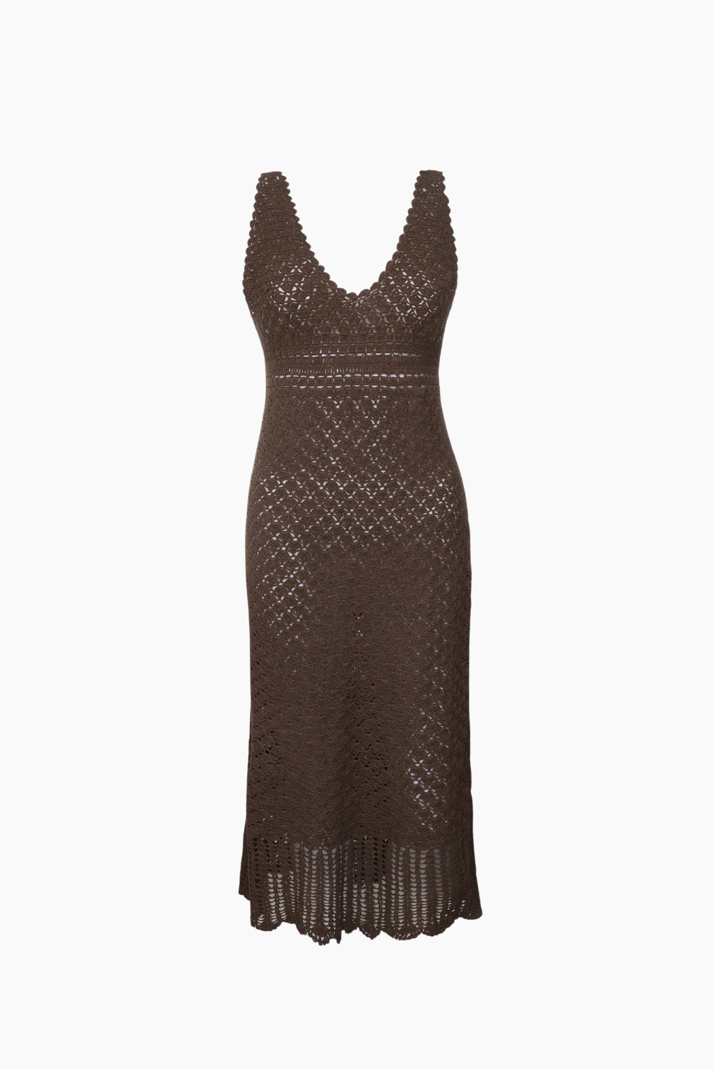 Claudia Crochet Midi Dress CHOCOLATE BROWN / XS
