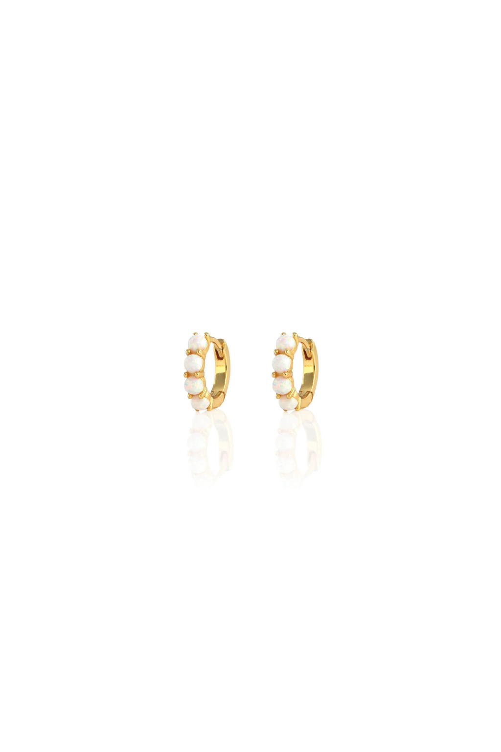 Opal Huggie Hoop Earrings