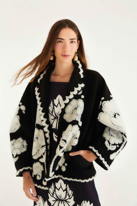 Floral Arabesque Fleece Coat