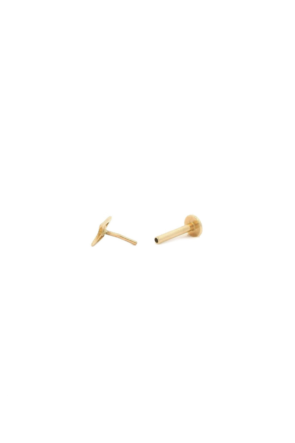 Lightning Bolt Flat Back 14k Single Earring