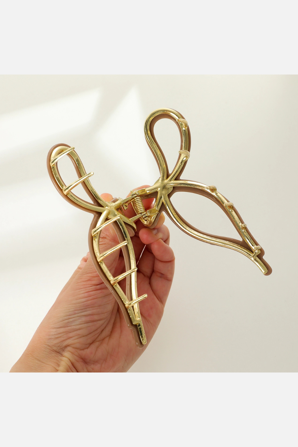 Sabrina Solid Large Ribbon Bow Metal Claw Clip