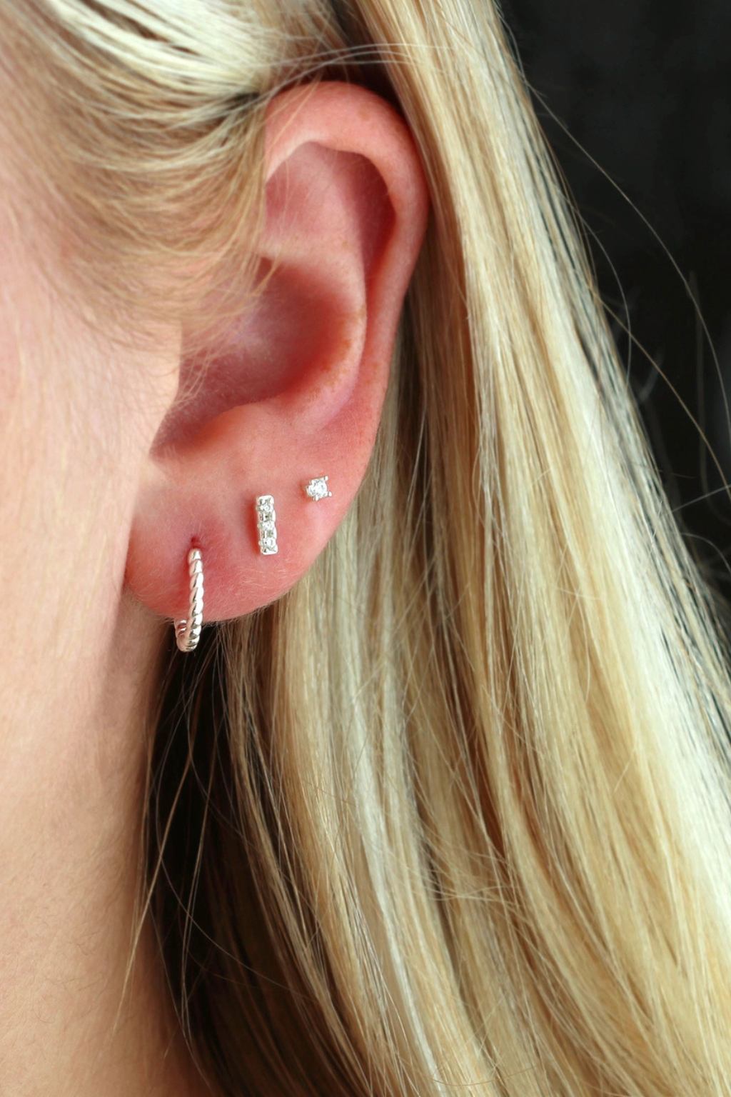 Bar Dash Crystal Stud Earrings