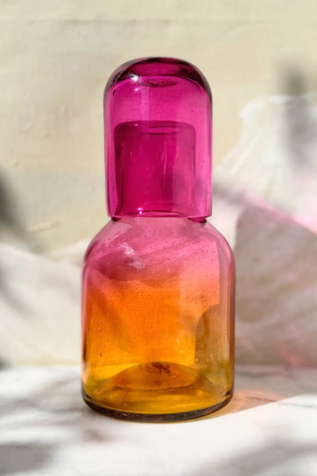 Amarosa Glass Carafe Bottle Set - For Bar or Nightstand