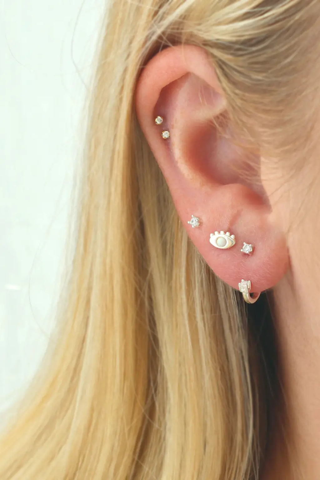 Petite Crystal Arc Earring Jackets - Sterling Silver