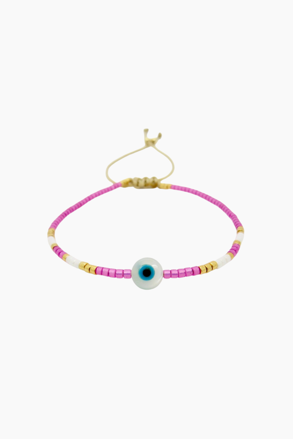Evil Eye Dainty Bracelet - Carnation