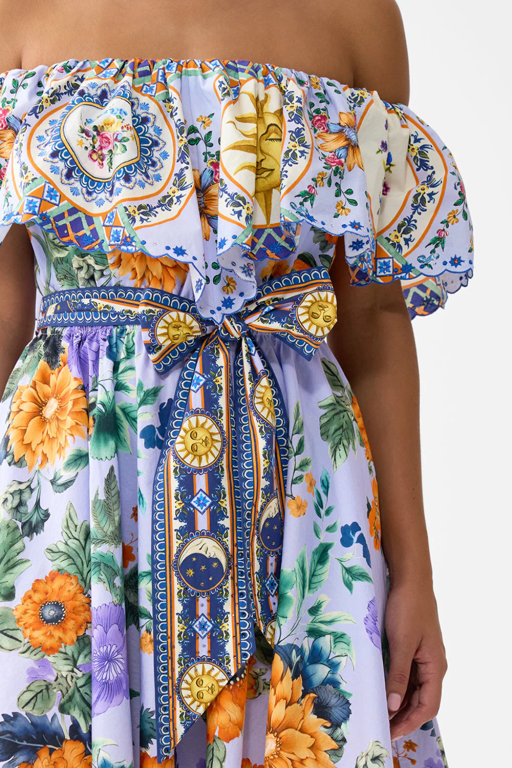 Shoulder Frill Short Dress