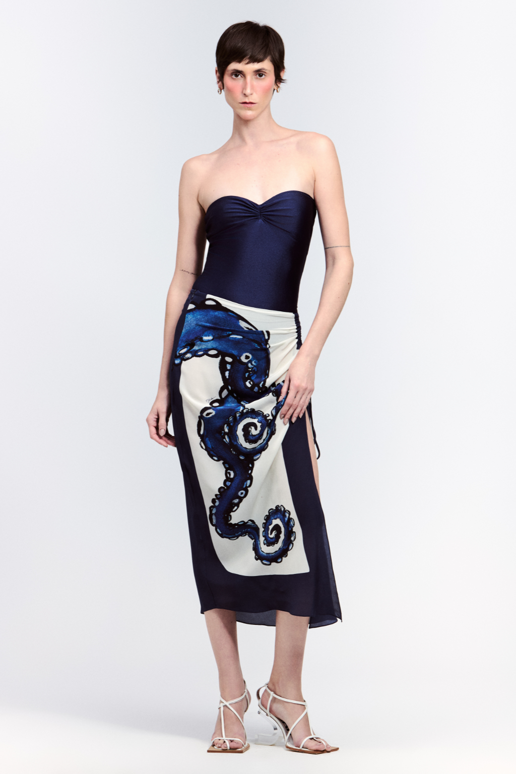 Silk Gathered Skirt