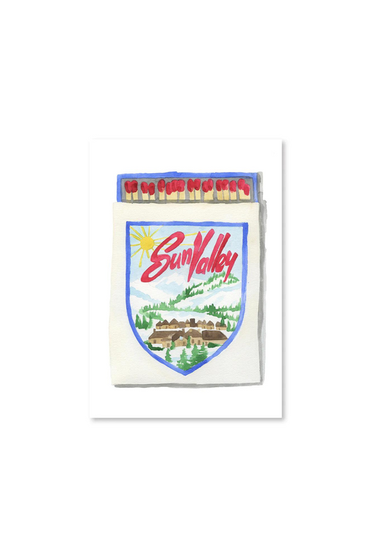 5" X 7" Watercolor Souvenir Matchbook Prints - Sun Valley