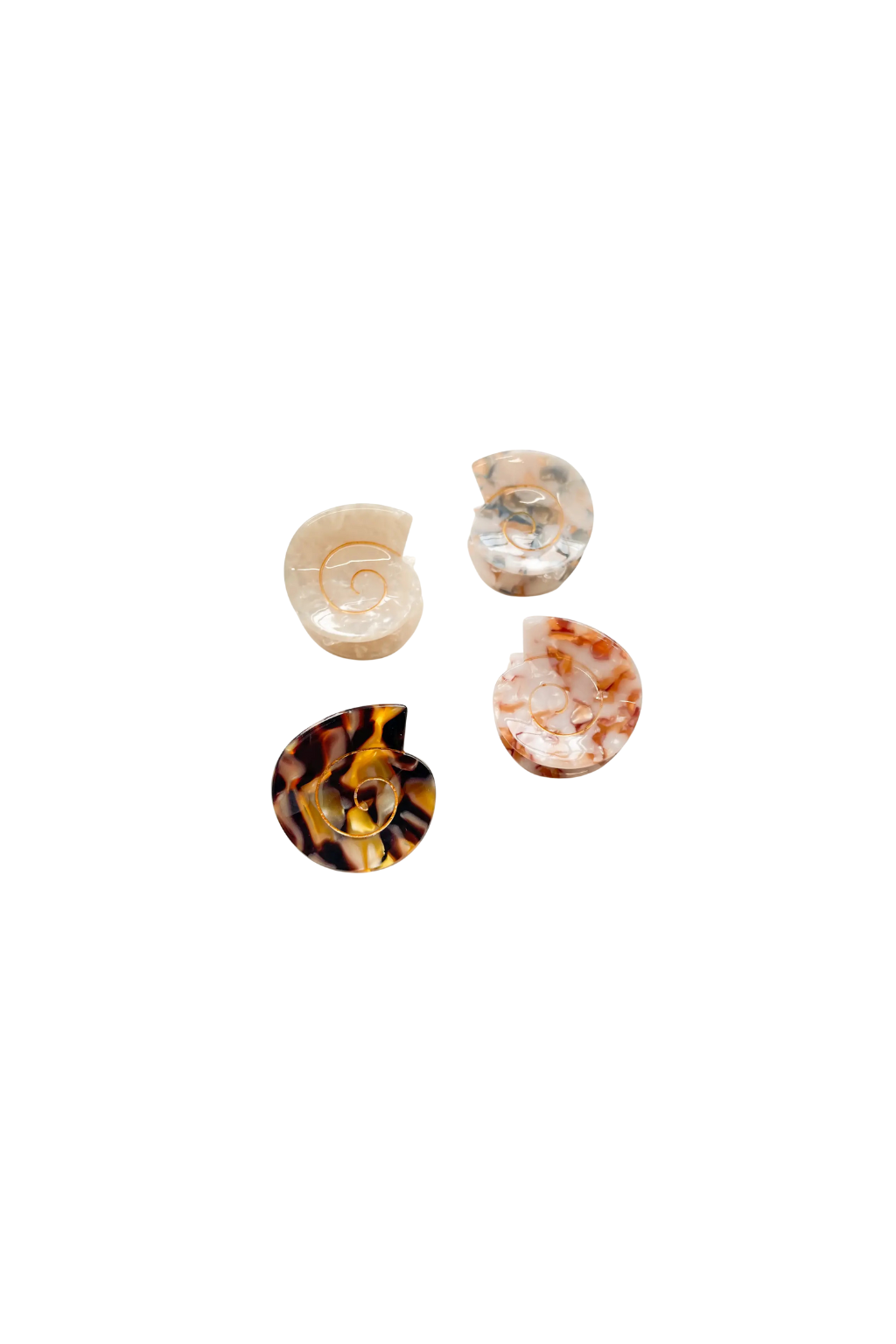 Cora Small Round Swirly Seashell Claw Clip