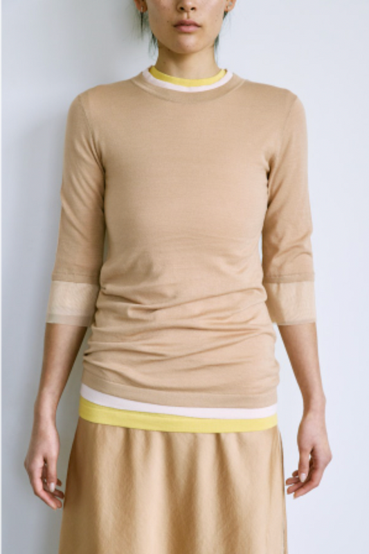 Pima Pullover With Tulle Cuff