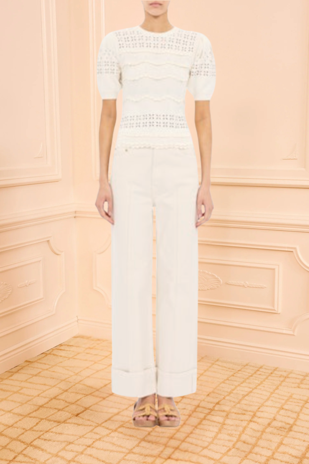 Marcelena Eyelet Knit Top