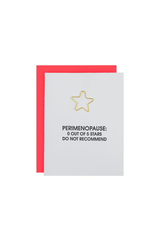 Perimenopause : 0/5 Stars - Everyday Paper Clip Letterpress Card