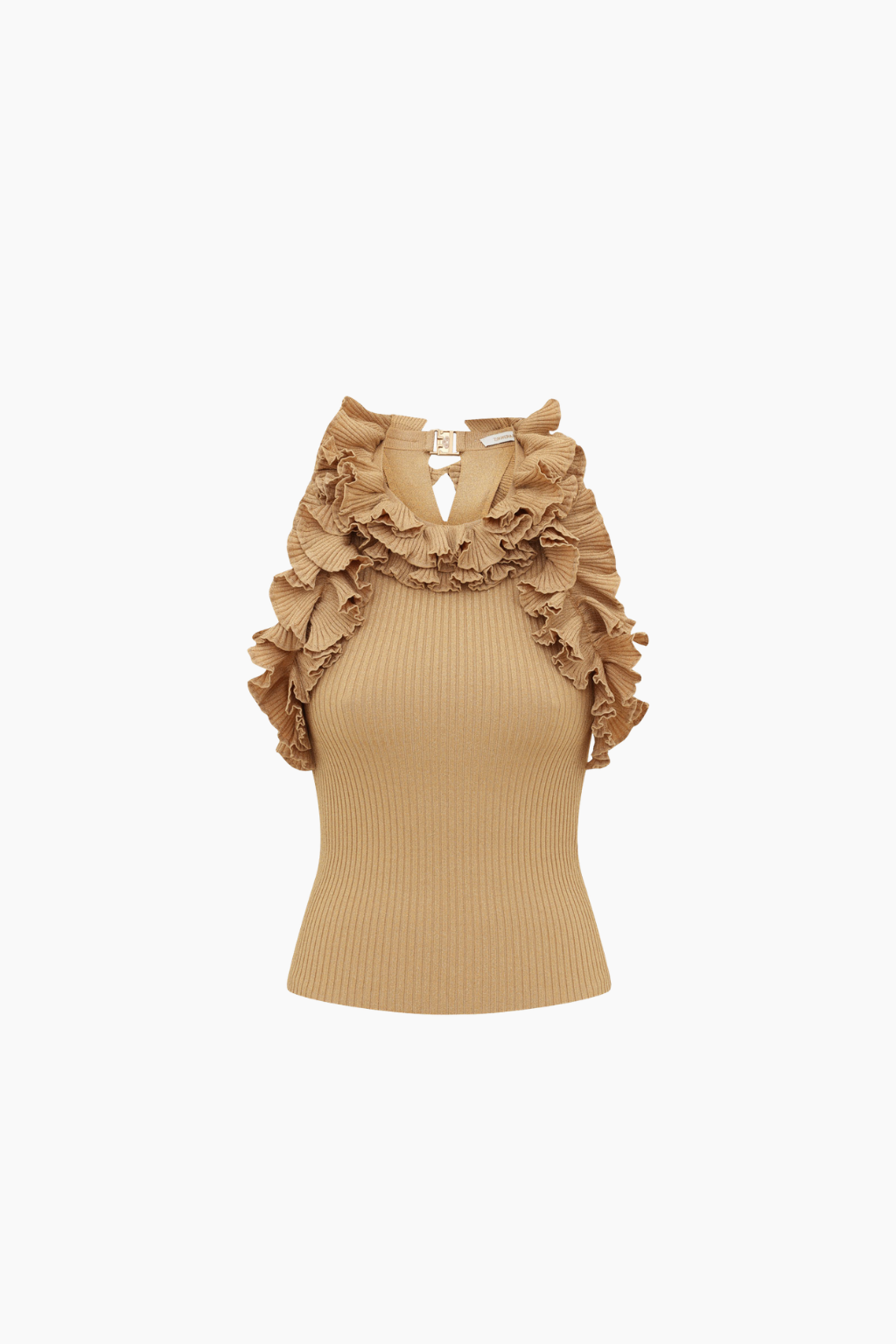 Luna Metallic Ruffle Tank