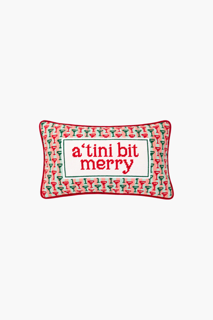 A Tini Bit Merry Needlepoint Pillow