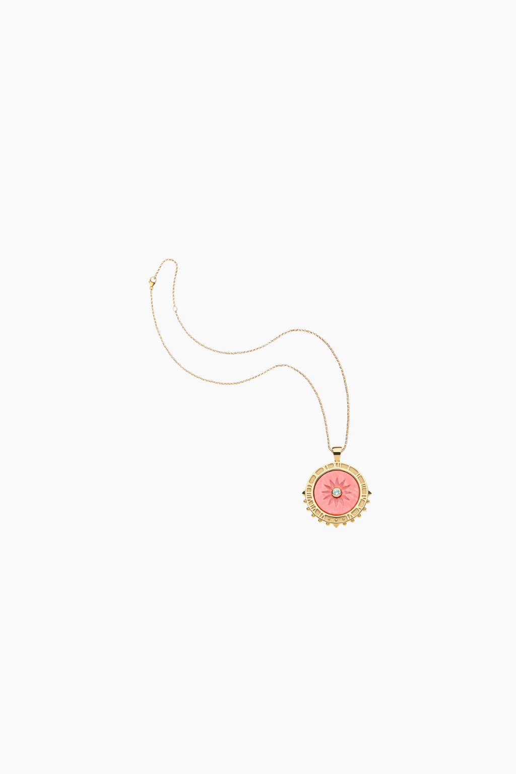 FOREVER La Vie En Soleil Carved Coral Stone Pendant Necklace