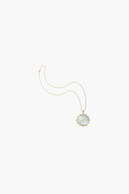 PROTECT Evil Eye Stone Pendant Coin Necklace