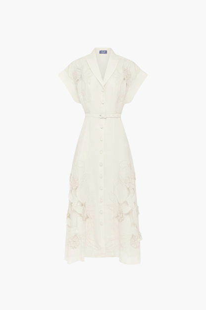Aubrey Applique Midi Shirt Dress