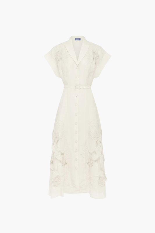 Aubrey Applique Midi Shirt Dress