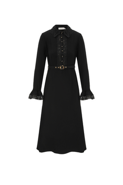 Lace Trim Midi Dress