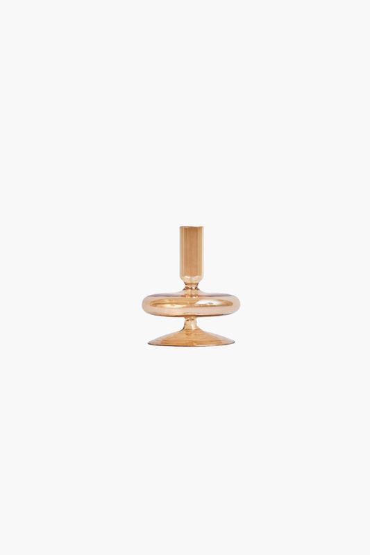 Gold Glass Candlestick Holder