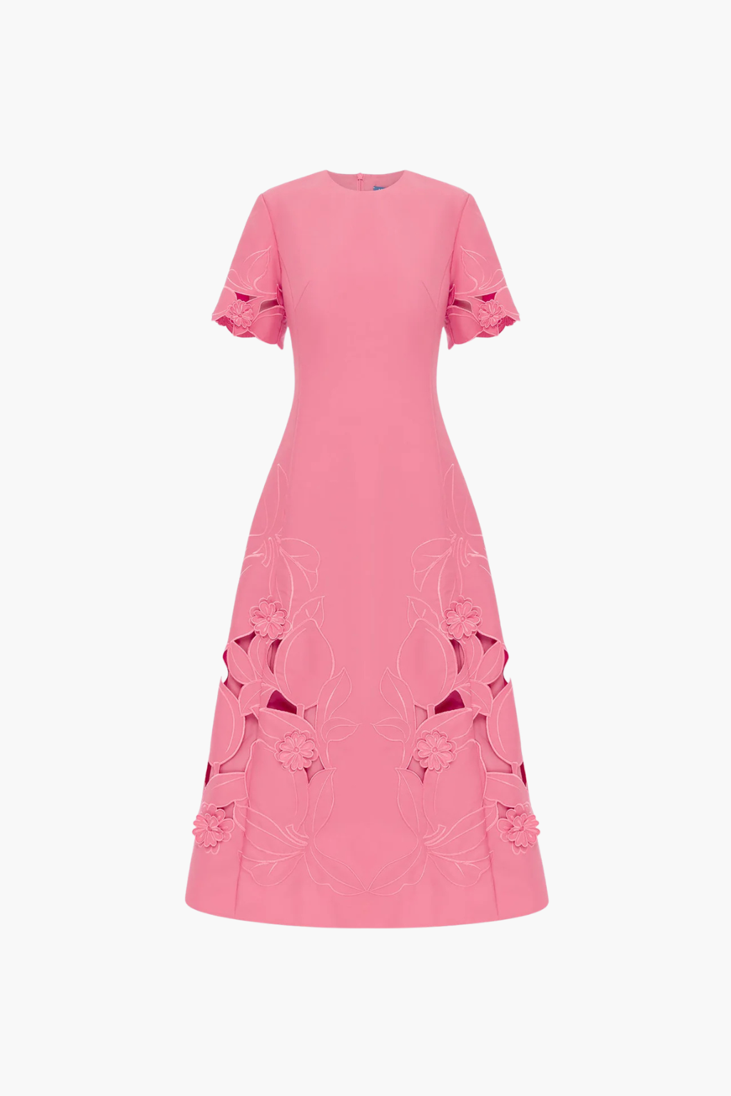 Caroline Applique Short Sleeve Midi Dress