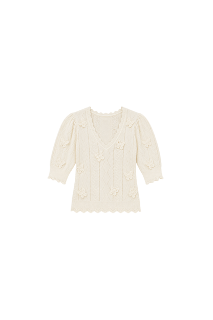 Richelieu Butterflies Knit Top