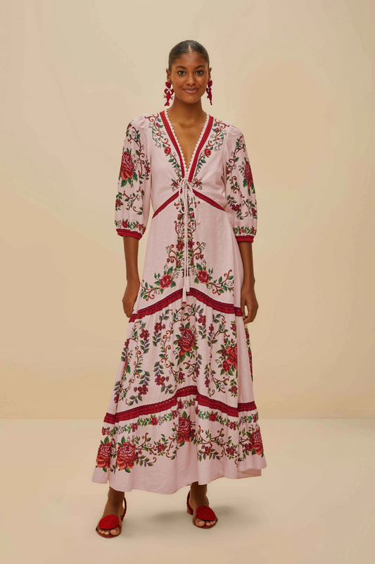 Flower Tapestry Maxi Dress