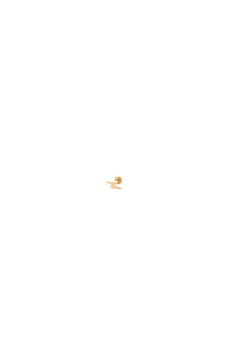 Lightning Bolt Flat Back 14k Single Earring