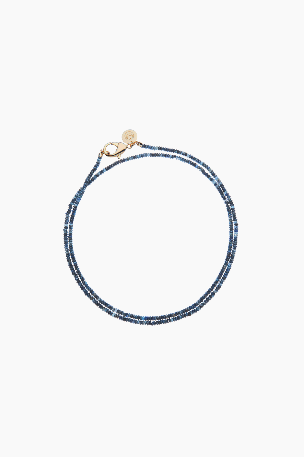 Double Wrap Diamond Cut Beaded Necklace in Kyanite