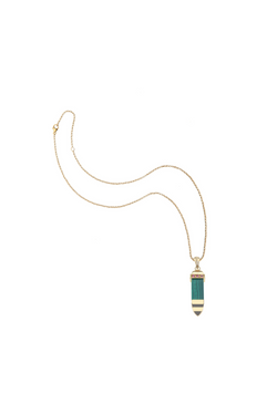 STRONG Malachite Carved Sun Ray Pendant Necklace
