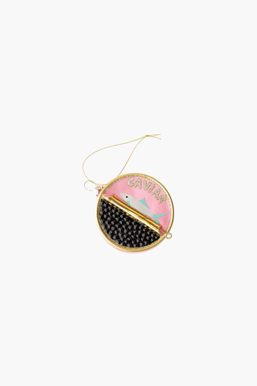 Caviar Tin Glass Christmas Ornament