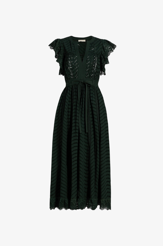 Olga Flutter Sleeve Midi Dress