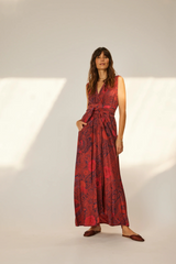 Silk Print Nico Sleeveless Maxi Dress