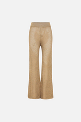 Gold Pointelle Knit Pant