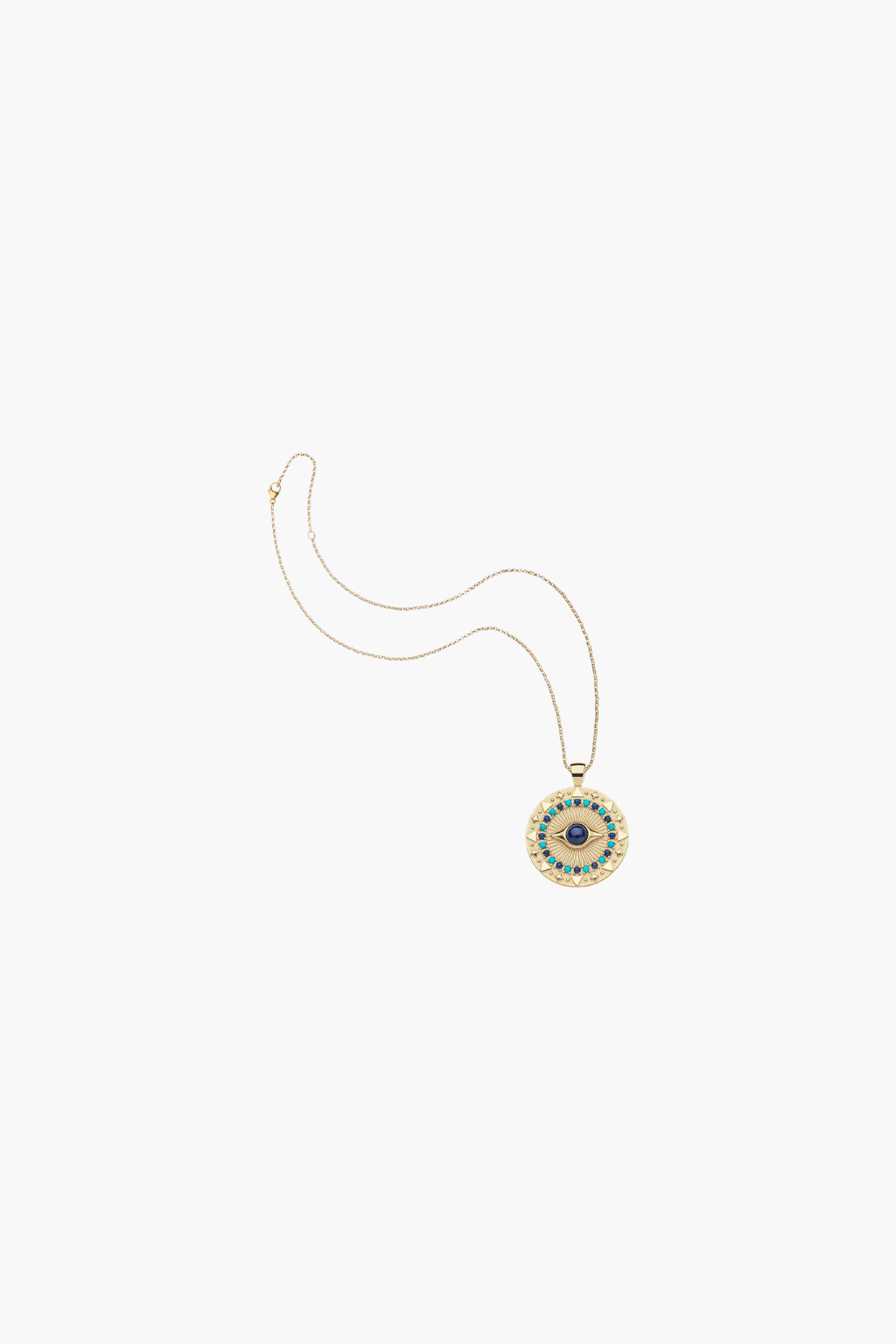 PROTECT Gleaming Eye Pendant Coin Necklace