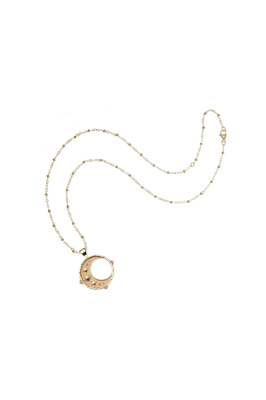 FOREVER Moon and Back Pendant Necklace