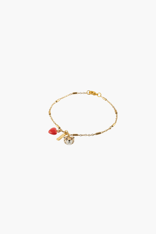 Leopard & Heart Chain Bracelet