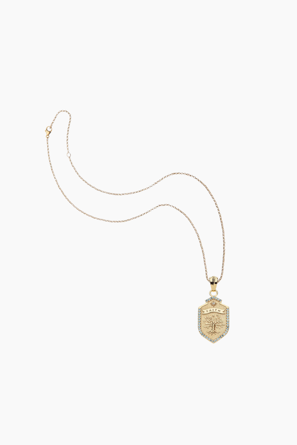 FAITH Shield Pendant Necklace