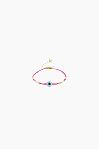 Evil Eye Dainty Bracelet - Carnation
