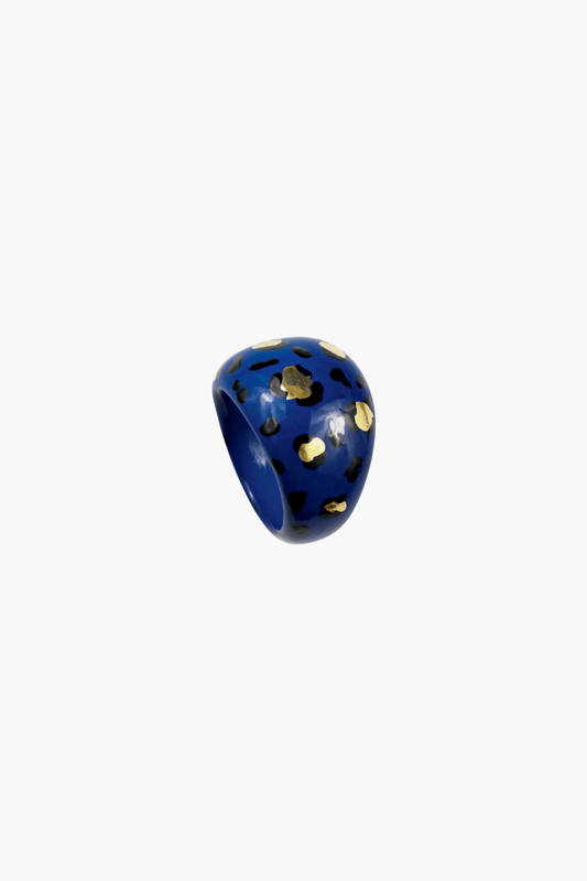 Blue Leopard Ring