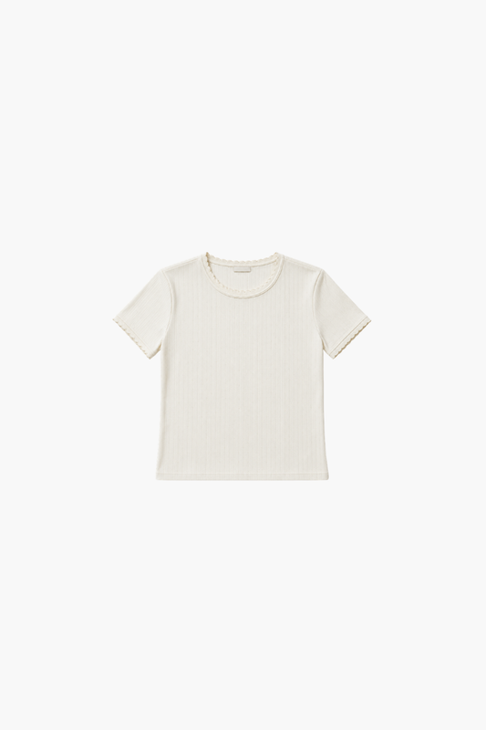 Pointelle Short Sleeve Tee