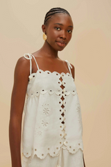 Off White Flowers Richelieu Cami