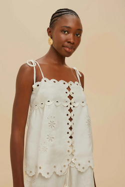 Off White Flowers Richelieu Cami