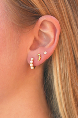 Opal Huggie Hoop Earrings