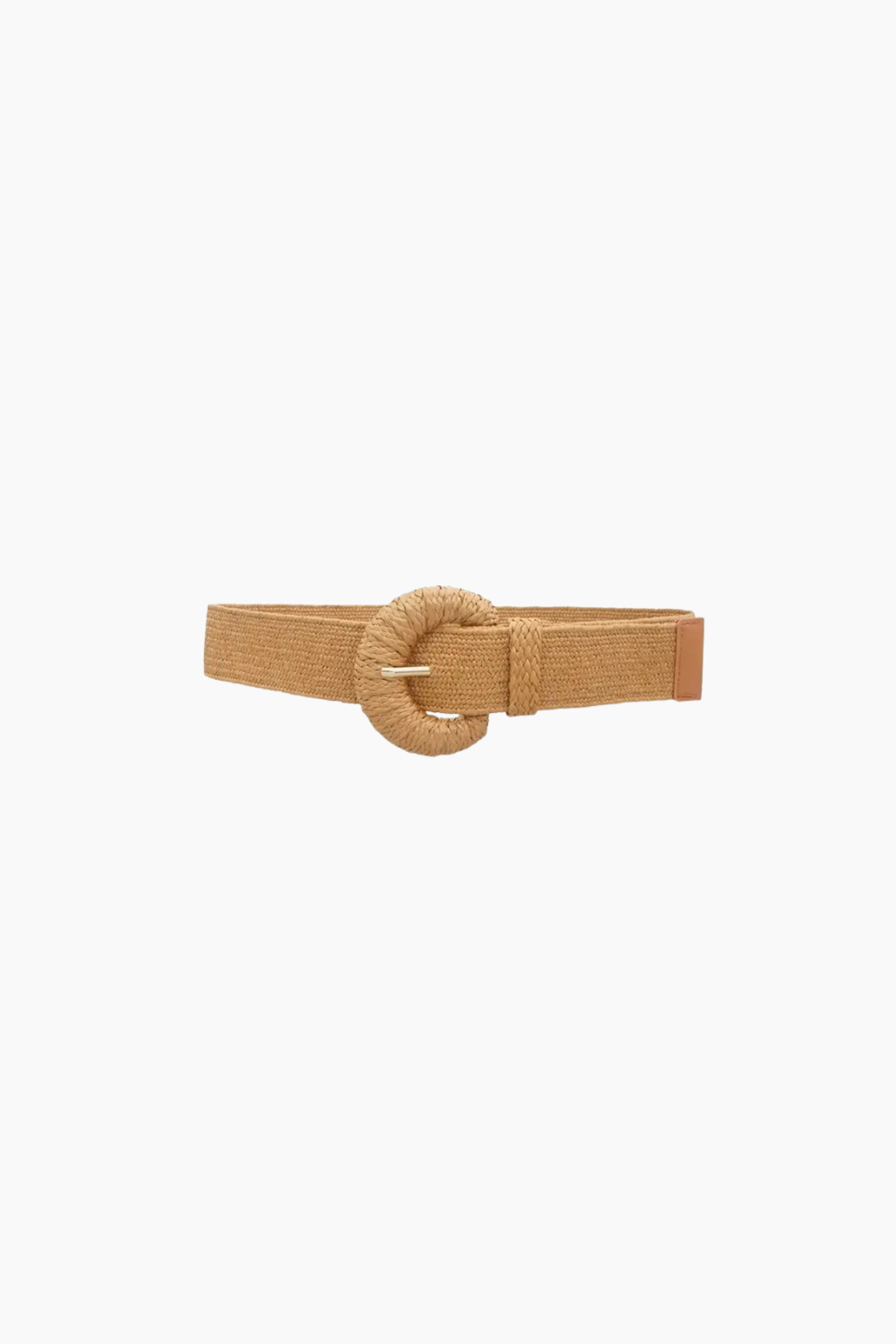 Neutrals Wrapped Halfmoon Buckle Raffia Belt