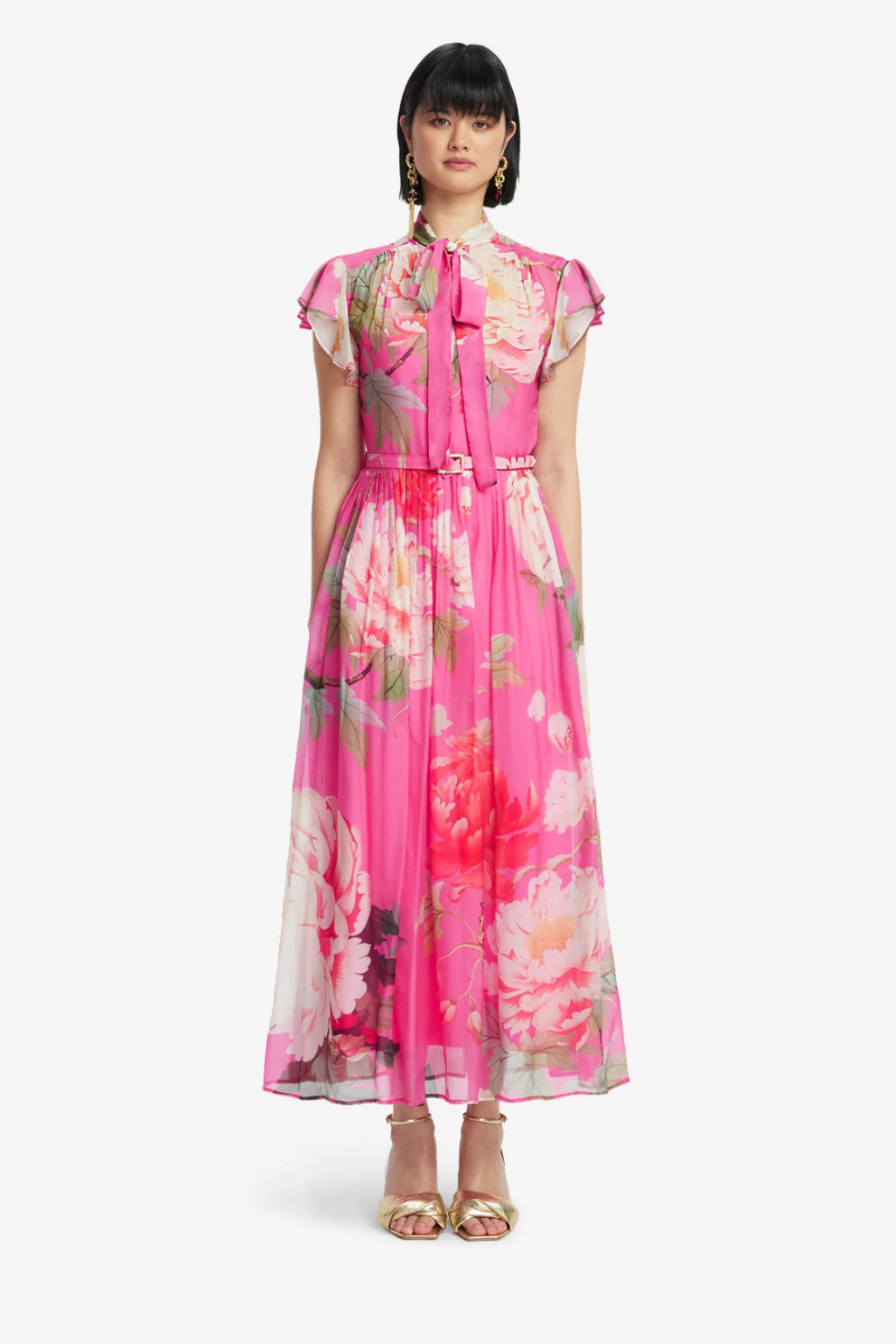 Grace Flutter Sleeve Midi Dress