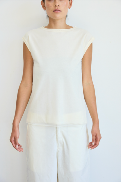 Sleeveless Tulle Tee