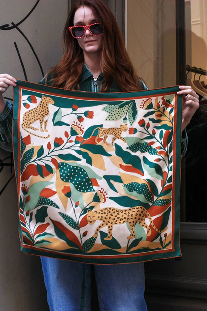 Green Wonderland Double Sided Silk Scarf